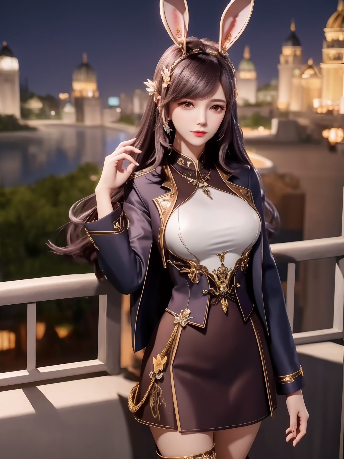 00023-461089621-_lora_DLDLIIjiangnannanXF_20230802161745_0.75_,1girl, mature female, looking at viewer, cityscape, night,fake animal ears, rabbi.png